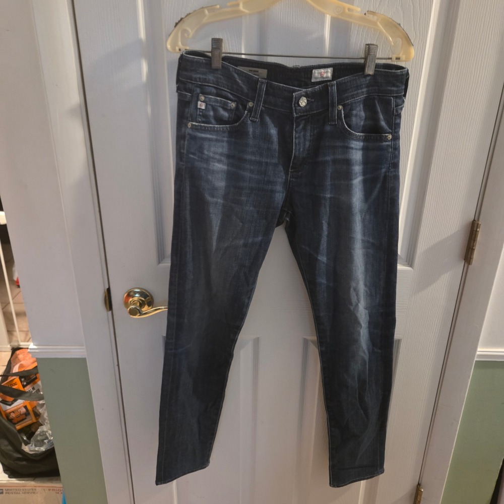 AG Adriano Goldschmied The Nikki Relaxed Skinny Jeans Dark Wash Blue Size 28R